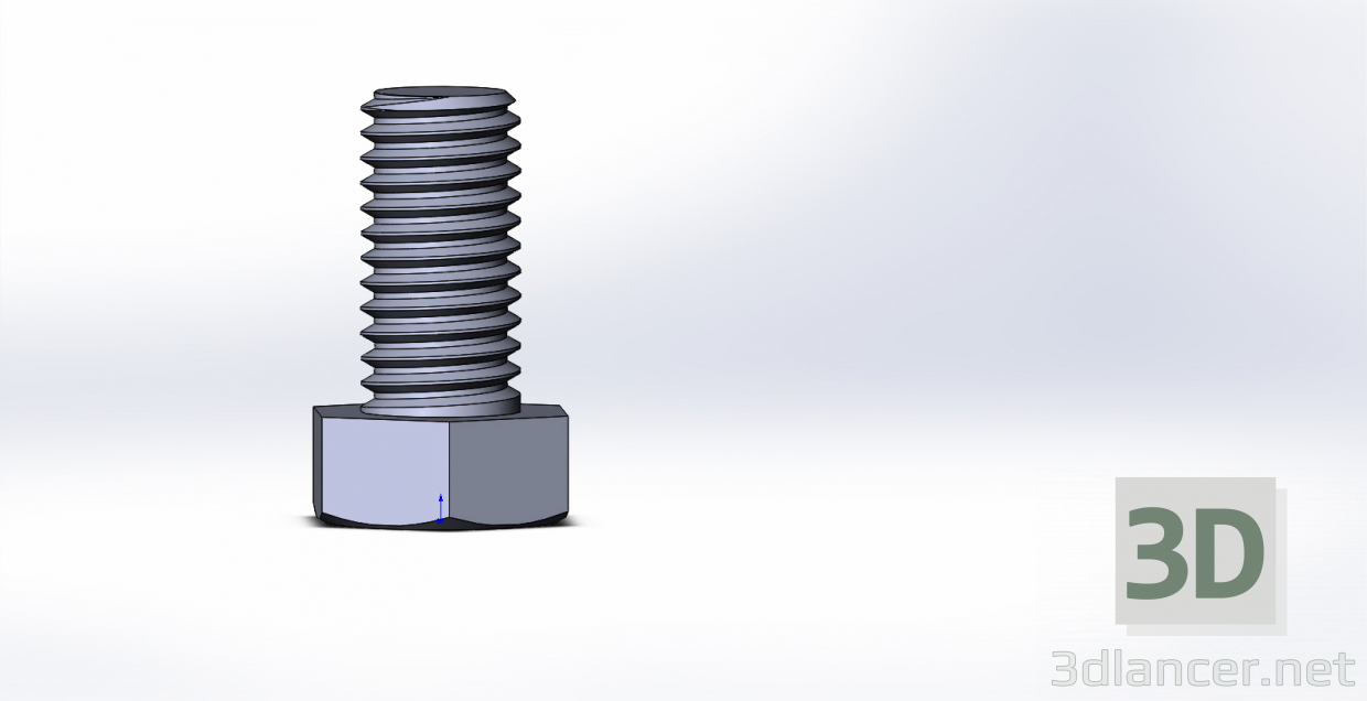 3d Болт М8х1,25L16 модель купить - ракурс