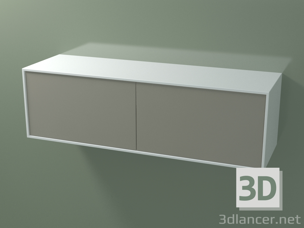 3D Modell Doppelbox (8AUEBA02, Gletscherweiß C01, HPL P04, L 120, P 36, H 36 cm) - Vorschau