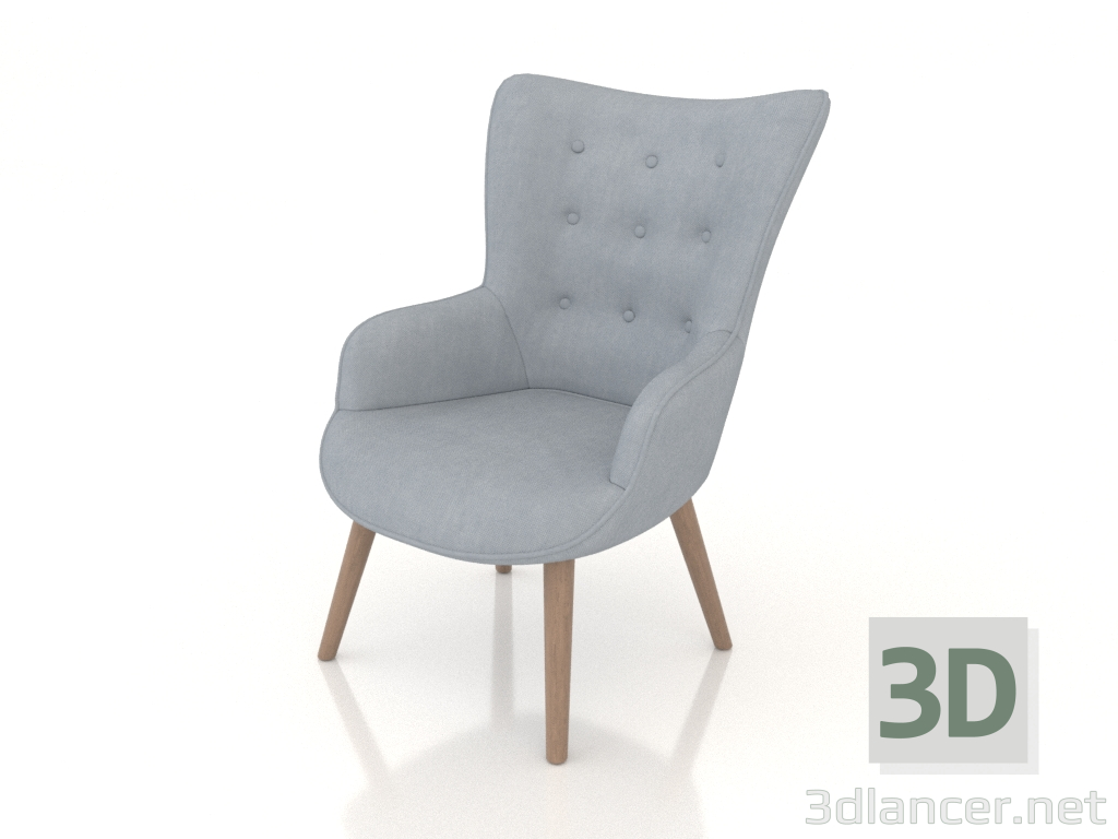 modello 3D Poltrona Hygge (blu) - anteprima