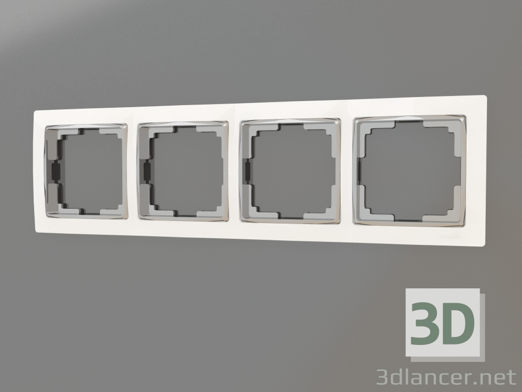 Modelo 3d Moldura para 4 postes Snabb (branco-cromado) - preview