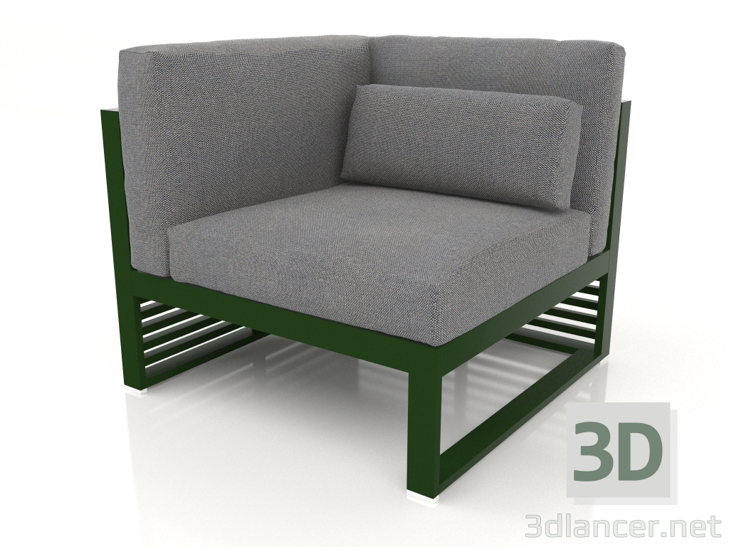 Modelo 3d Sofá modular, seção 6 esquerda, encosto alto (verde garrafa) - preview