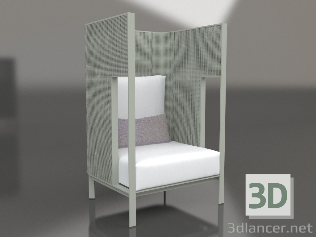 Modelo 3d Chaise longue casulo (cinza cimento) - preview