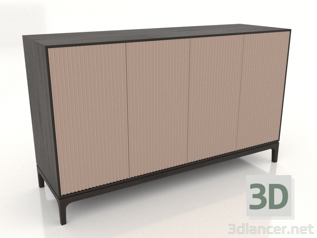 3d model TV stand FARGO with milled facades 1600x500x950 mm (beige, wenge oak, option 1) - preview 3d model TV stand FARGO with milled facades 1600x500x950 mm (beige, wenge oak, option 1) - preview