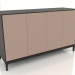3d model TV stand FARGO with milled facades 1600x500x950 mm (beige, wenge oak, option 1) - preview