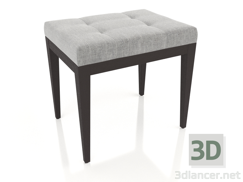 3d модель Пуф, отделка шпон ореха W, серая рогожка 138 (48.5x36.5x46.5 см) – превью