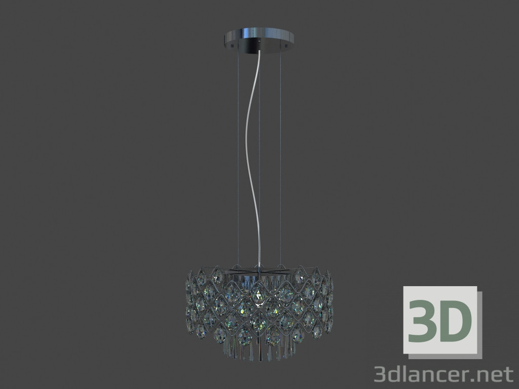 modèle 3D Pendant Chandelier cetara md 103910-16a ensemble 16 de cristal - preview