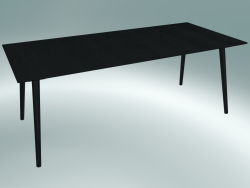 Mesa de jantar no meio (SK5, 200x90cm H 74cm, carvalho manchado preto)
