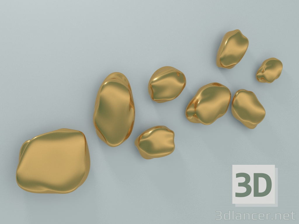 3d model Wall decor Stone (Gold) - preview