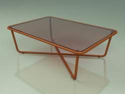 Table basse 002 (Verre Bronzé, Métal Rouille)