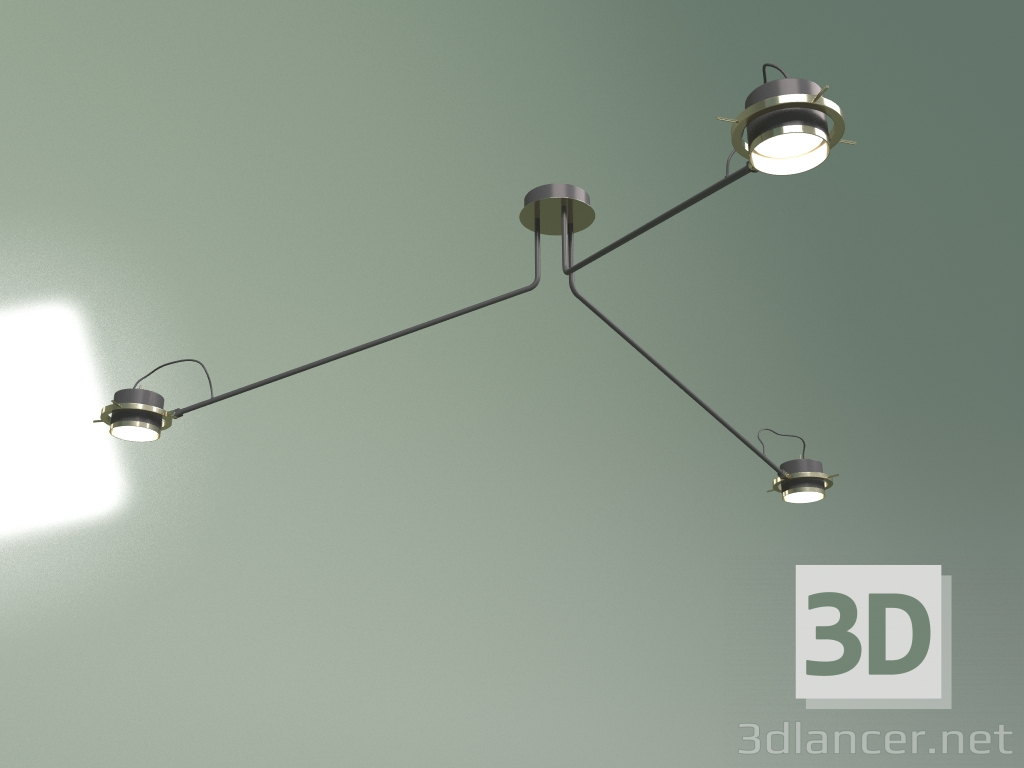 3d model Plafón Retro 3 luces - vista previa