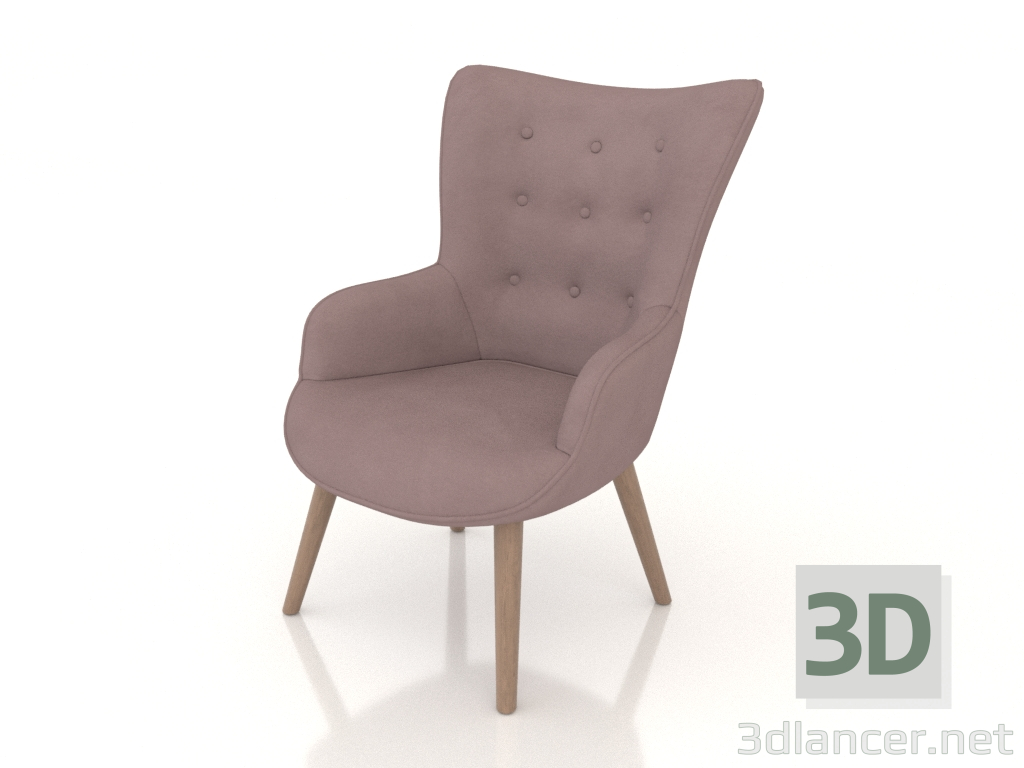 modèle 3D Fauteuil Hygge (corail) - preview