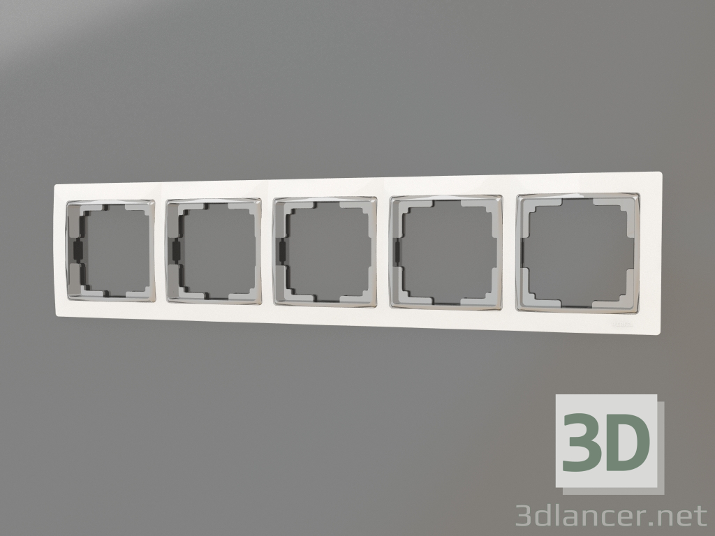 Modelo 3d Moldura para 5 postes Snabb (branco-cromado) - preview