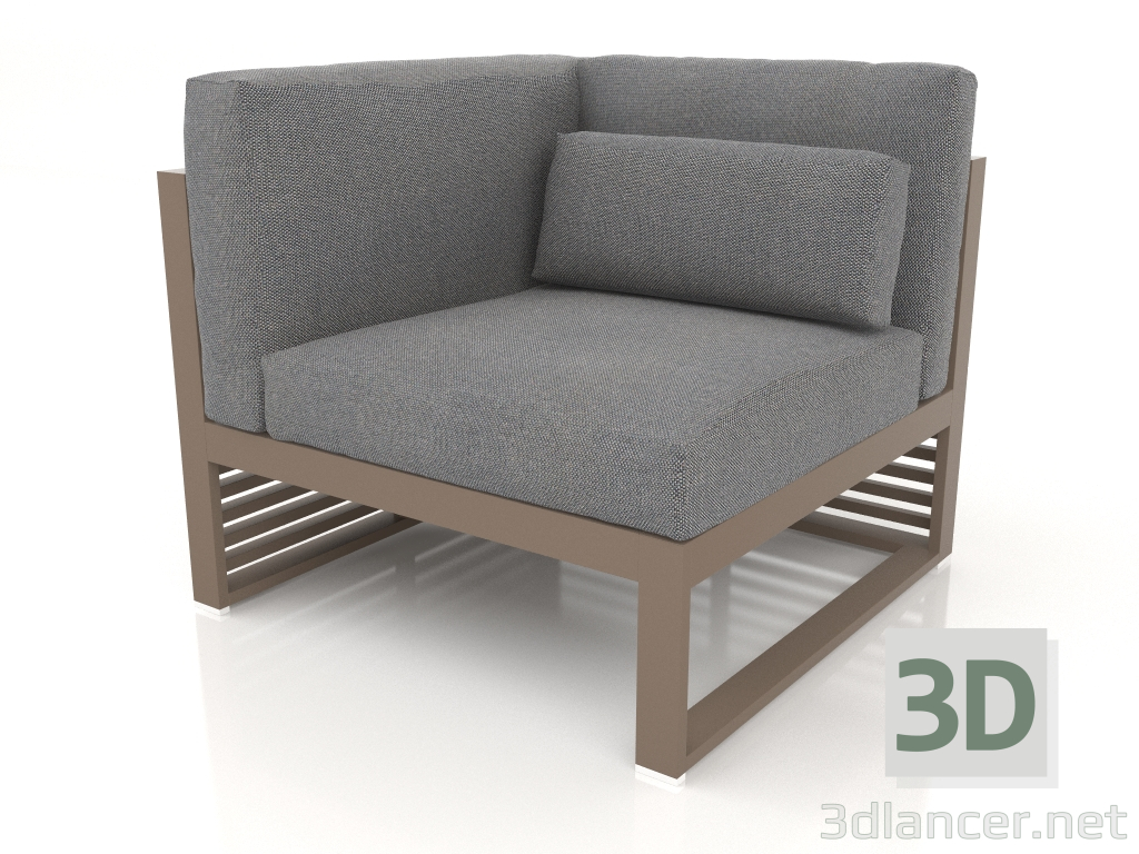 modèle 3D Canapé modulable, section 6 gauche, dossier haut (Bronze) - preview