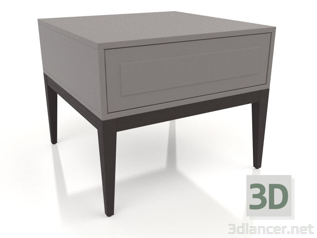 3d model Side table, walnut veneer W finish, matt grey-beige lacquer (59.5x59.5x50 cm) - preview