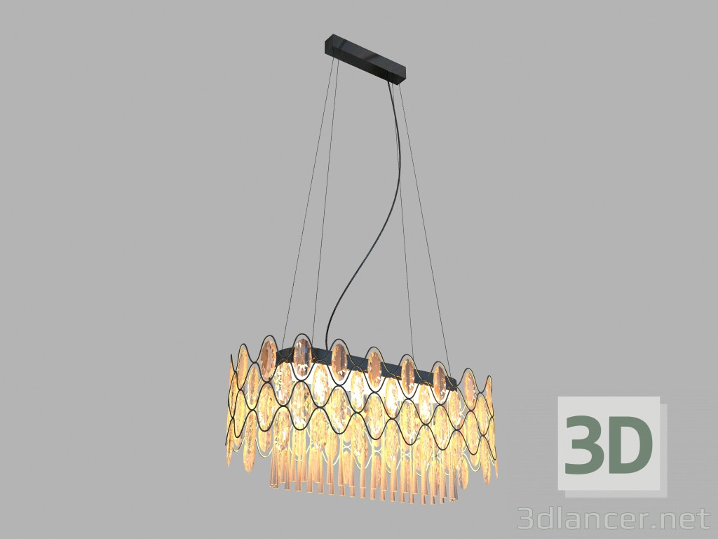 modèle 3D Pendant Chandelier cetara md103910-21a ensemble 21 de cristal - preview