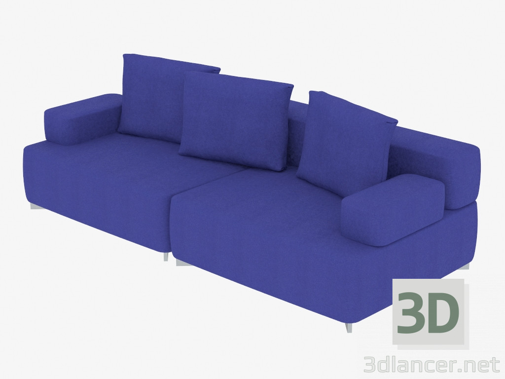 3d model Modular Sofá doble (variante 1) - vista previa