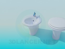 The toilet and bidet