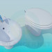 3d model The toilet and bidet - preview