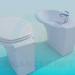 3d model The toilet and bidet - preview