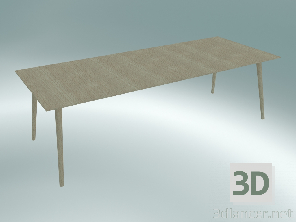 modello 3D Tavolo da pranzo In Between (SK6, 250x100cm H 74cm, Rovere laccato chiaro) - anteprima