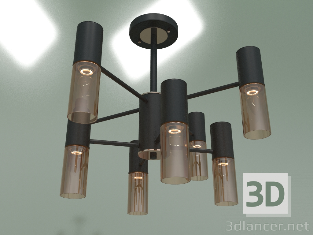 Modelo 3d Lustre pendente Tesoro 70125-8 (preto) - preview