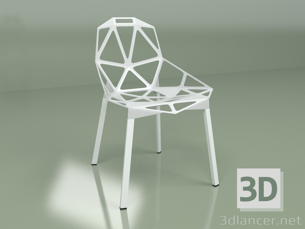 modello 3D Sedia uno (bianco) - anteprima