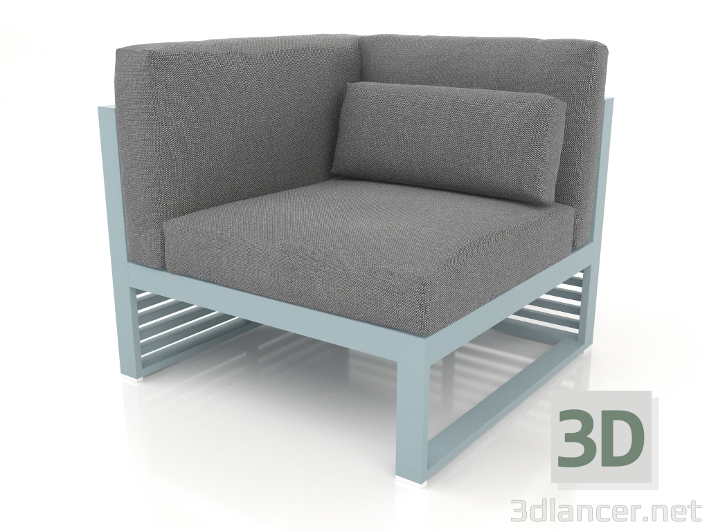 3d model Sofá modular, sección 6 izquierda, respaldo alto (Gris azul) - vista previa