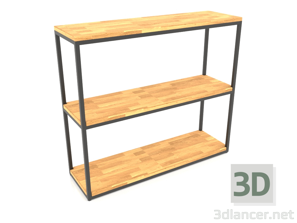 3D Modell Rack-Konsole rechteckig (HOLZBODEN, 100x30x86, 3 Regale) - Vorschau