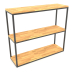 3D Modell Rack-Konsole rechteckig (HOLZBODEN, 100x30x86, 3 Regale) - Vorschau