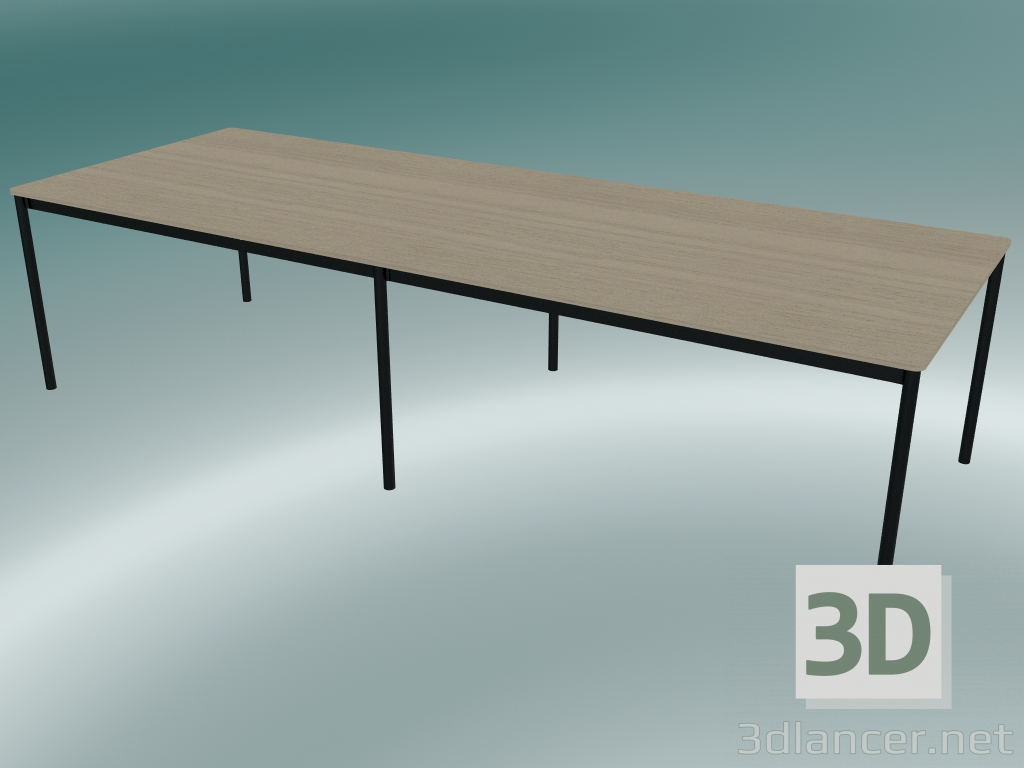 Modelo 3d Mesa retangular Base 300x110 cm (Carvalho, Preto) - preview