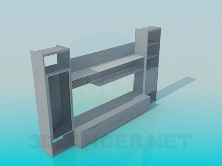 3D modeli Cupboardl oturma odasında - önizleme