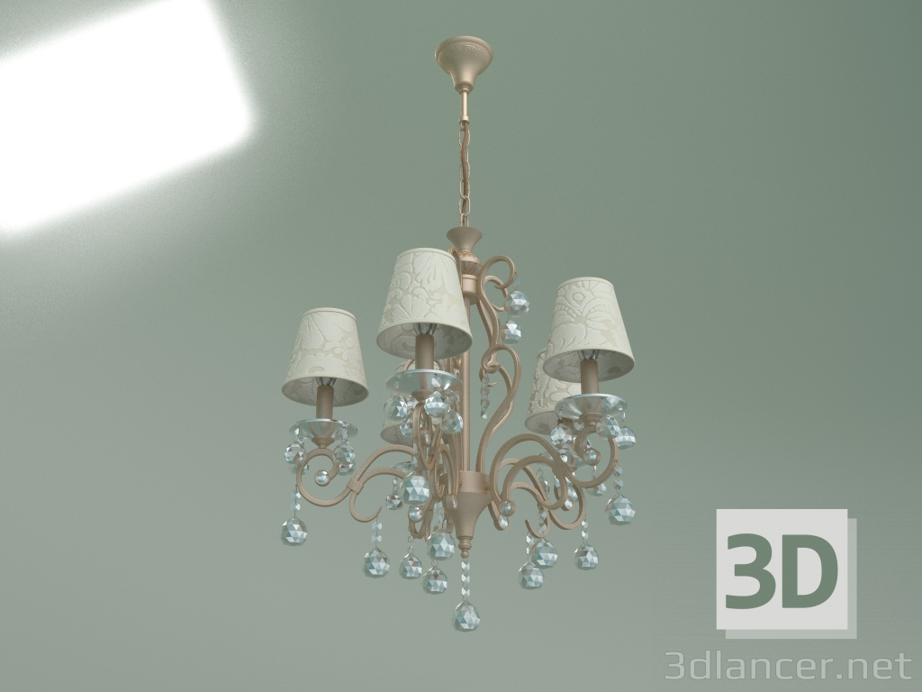 modello 3D Lampadario a sospensione 1448-5 (bronzo antico-Strotskis) - anteprima