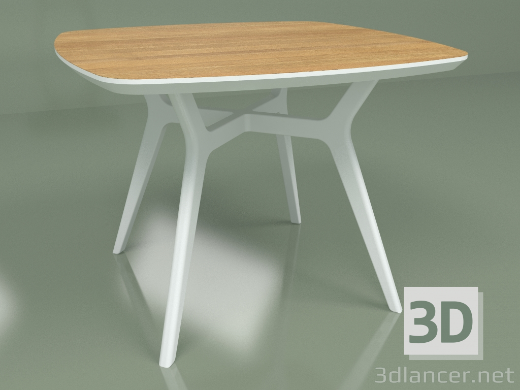 modello 3D Tavolo da pranzo Lars Oak (bianco, 1000x1000) - anteprima