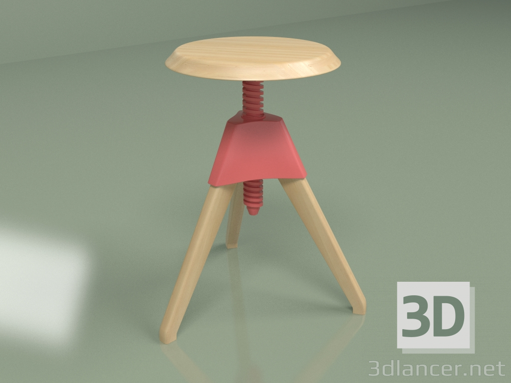 3d model Taburete Jerry (rojo) - vista previa