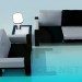 Modelo 3d Sofá com cadeira - preview