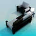 Modelo 3d Sofá com cadeira - preview