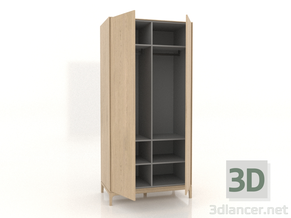 3d model Wardrobe FARGO 1050x600x2200 mm (lightened oak, open) - preview