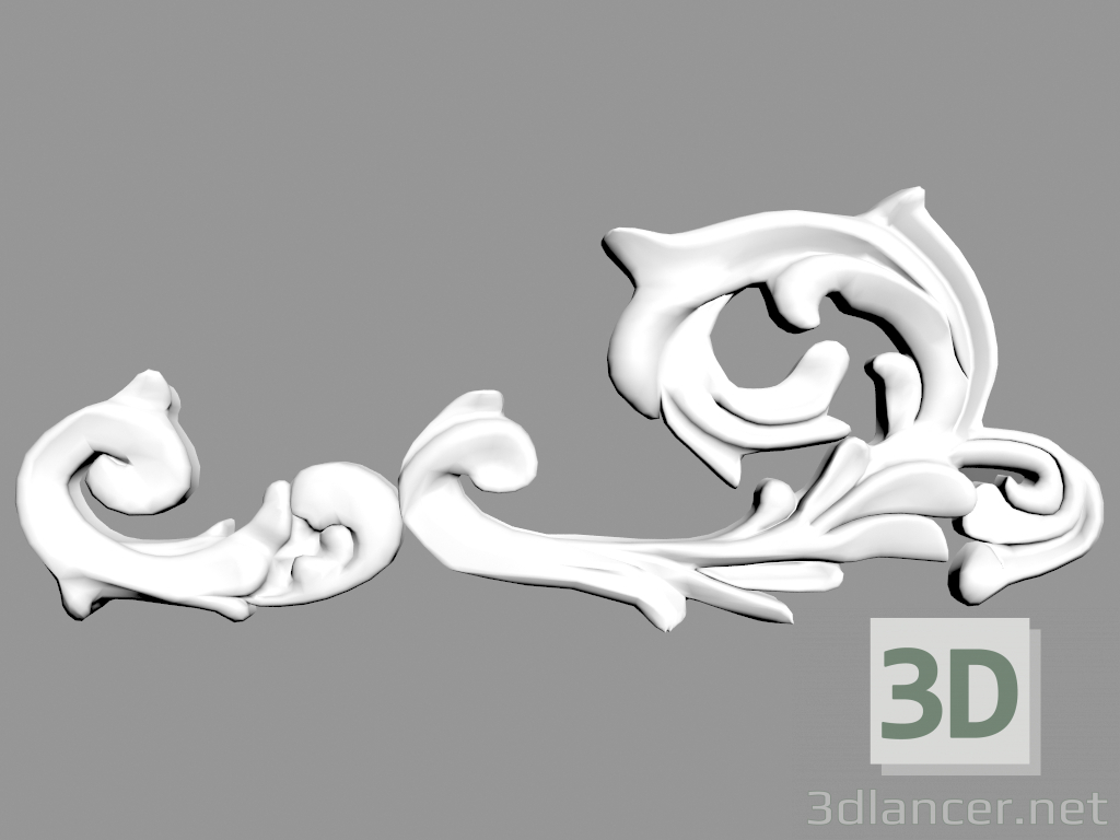 3d model Decorative panel W8041L - preview