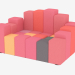 3d model Sillón modular de bloques. - vista previa