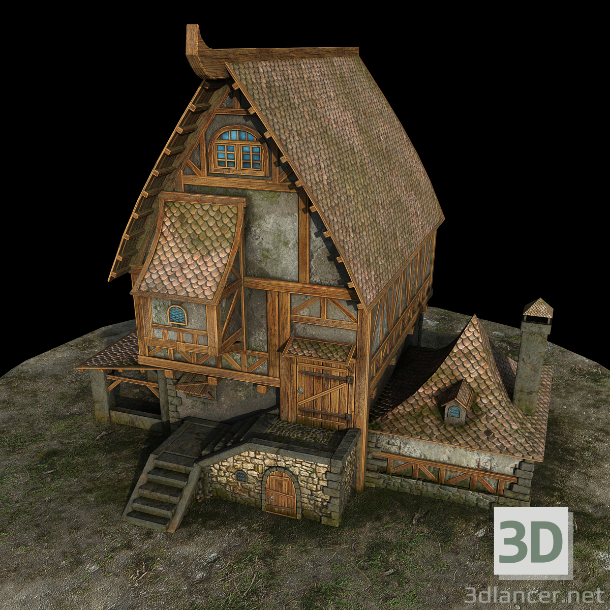 Landhaus 3D-Modell kaufen - Rendern