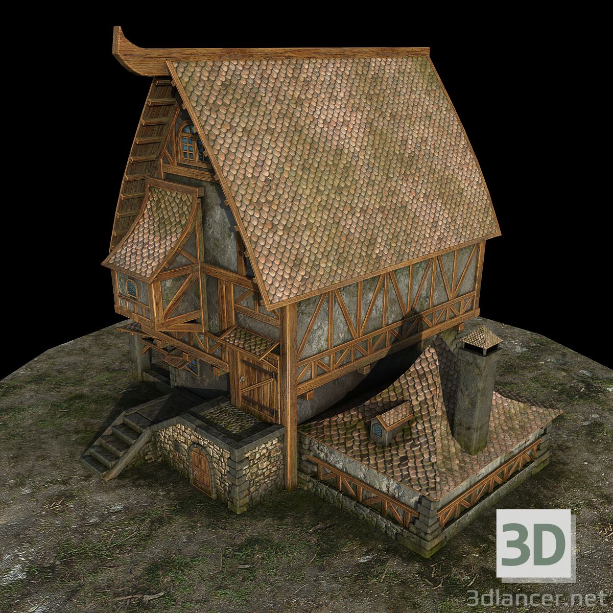 Landhaus 3D-Modell kaufen - Rendern