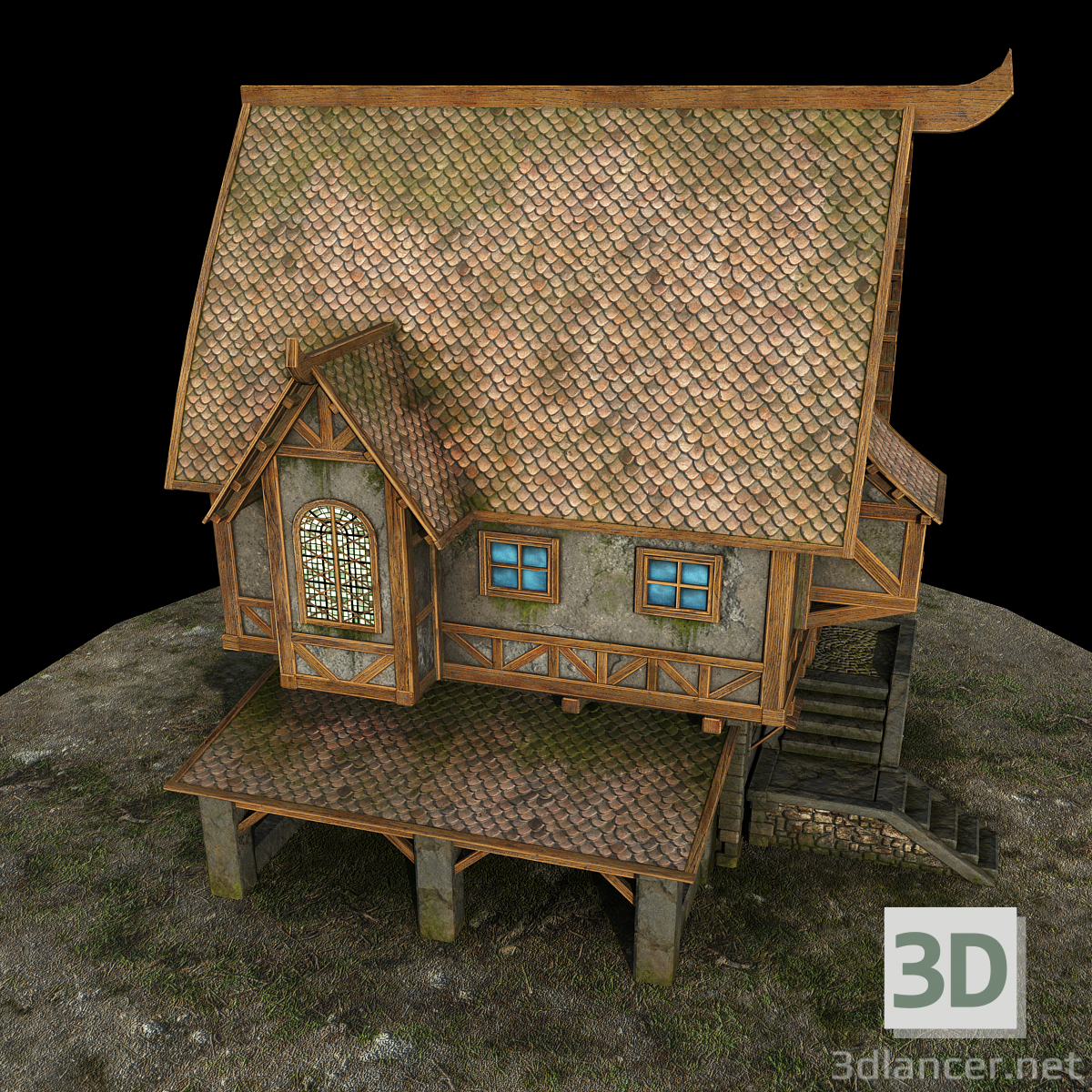 Landhaus 3D-Modell kaufen - Rendern