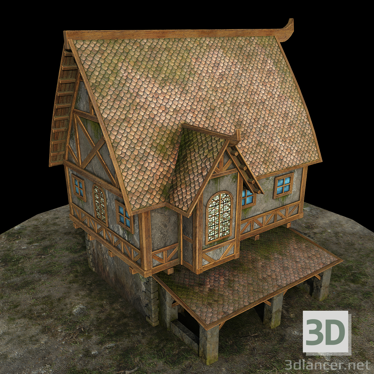 Landhaus 3D-Modell kaufen - Rendern