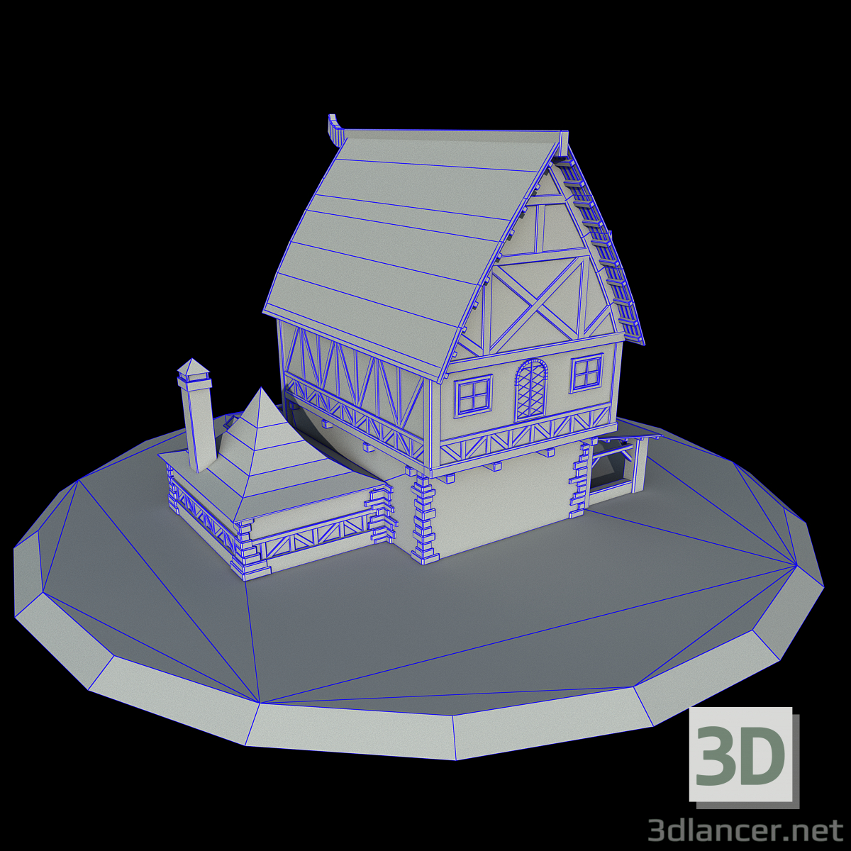 Landhaus 3D-Modell kaufen - Rendern