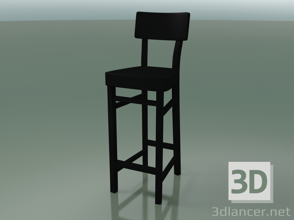 3d model Taburete de bar (128, negro) - vista previa