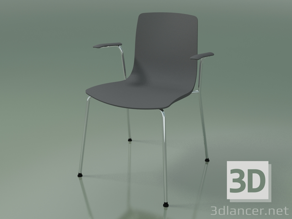 Modelo 3d Cadeira 3944 (4 pés de metal, polipropileno, com braços) - preview