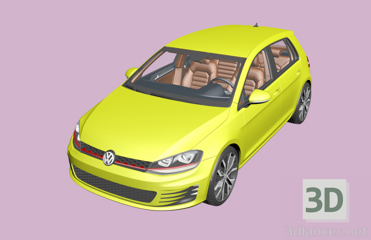 3d Volswagen Golf mk7 модель купить - ракурс