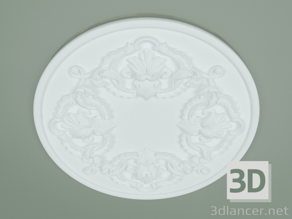 Modelo 3d Roseta com ornamento RW028 - preview