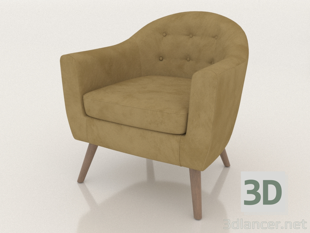 3d model Sillón Florence (amarillo azafrán) - vista previa