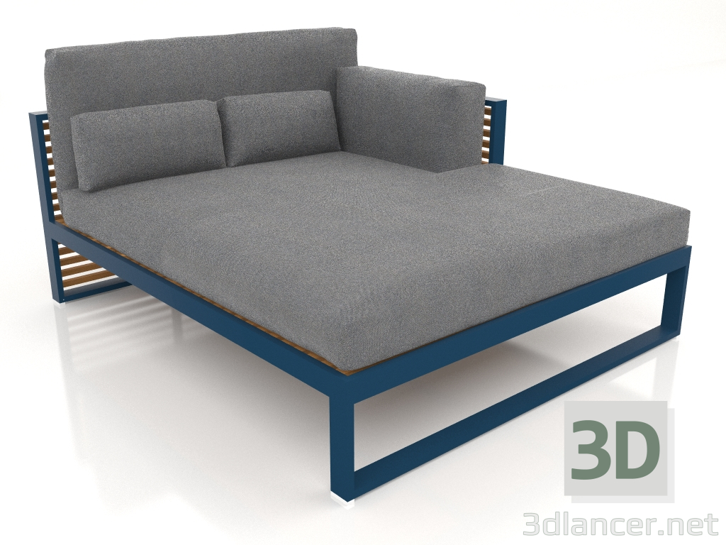 3d model Sofá modular XL, sección 2 derecha, respaldo alto, madera artificial (Gris azul) - vista previa